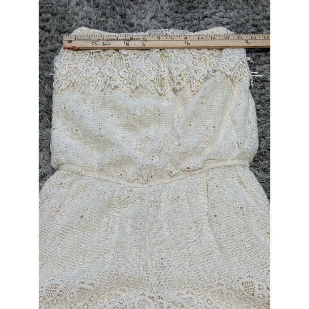 Jolt Women’s Strapless Crochet Lace Romper Cream Boho Beach Resortwear Size S - Picture 14 of 16